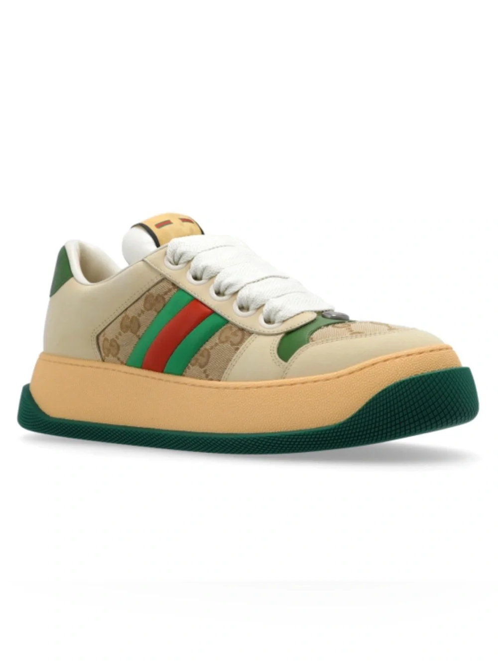 GUCCI Screener platform GG logo web stripe sneakers